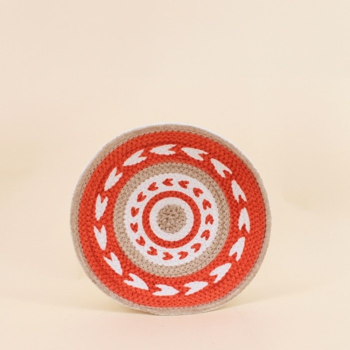 Corbeille murale en corde terracotta 30cm | Hashtag Déco