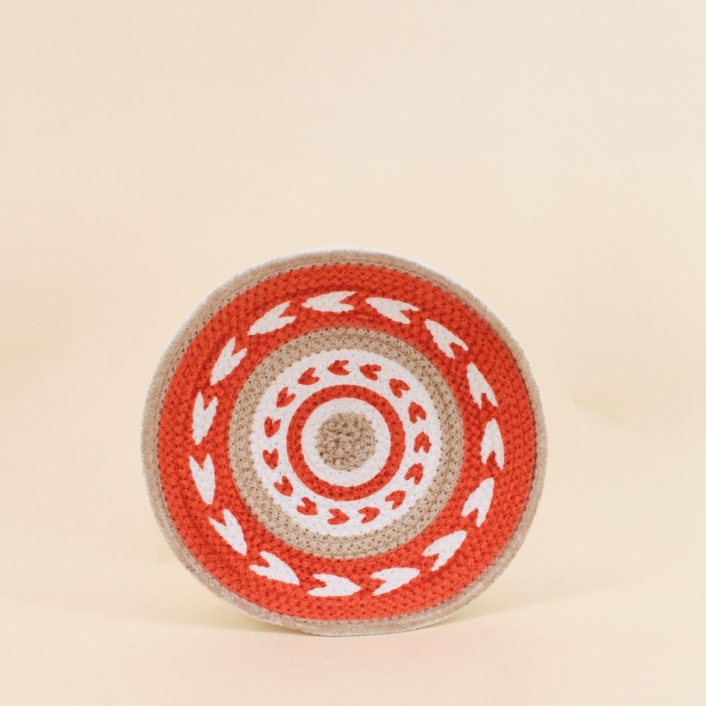 Corbeille murale en corde terracotta 30cm | Hashtag Déco