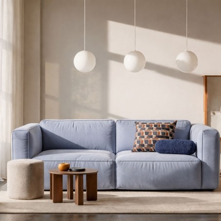 Coussin polochon bouclette bleu 16x38cm | Hashtag Déco