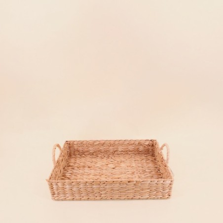 Plateau jonc de mer naturel 41x30 cm avec poignées | Hashtag Déco