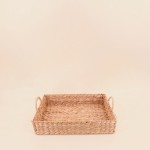 Plateau jonc de mer naturel 41x30 cm avec poignées | Hashtag Déco