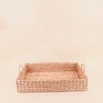 Plateau en jonc de mer naturel avec poignées | Hashtag Déco