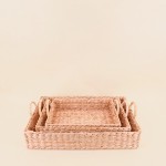 Set de 3 plateaux en jonc de mer naturel | Hashtag Déco