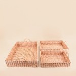 Set de 3 plateaux en jonc de mer naturel | Hashtag Déco