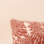Coussin extérieur feuillages terracotta coton | Hashtag Déco