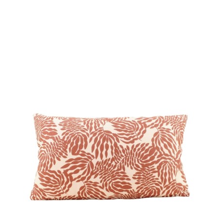 Coussin extérieur feuillages terracotta coton | Hashtag Déco