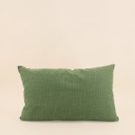 Coussin coton vert imprimé soleil 30x50cm | Hashtag Déco