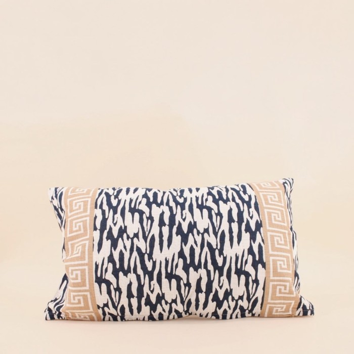 Coussin coton flammé imprimé bord de mer 30x50cm | Hashtag Déco