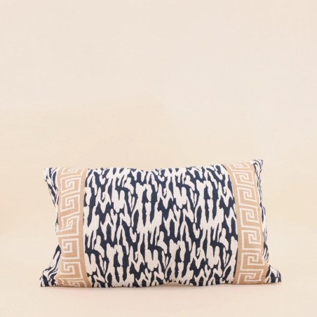 Coussin coton flammé imprimé bord de mer 30x50cm | Hashtag Déco