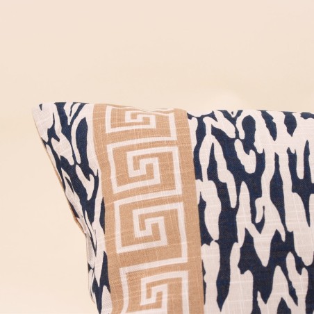 Coussin coton flammé imprimé bord de mer 30x50cm | Hashtag Déco