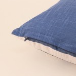 Coussin coton flammé imprimé coquillages bleu | Hashtag Déco