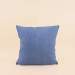 Coussin coton flammé imprimé coquillages bleu | Hashtag Déco
