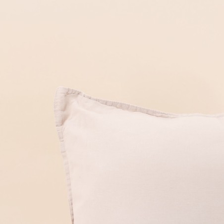 Coussin blanc en lin 45x45cm élégant | Hashtag Déco