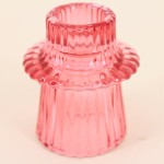 Set 5 bougeoirs verre rose élégants | Hashtag Déco