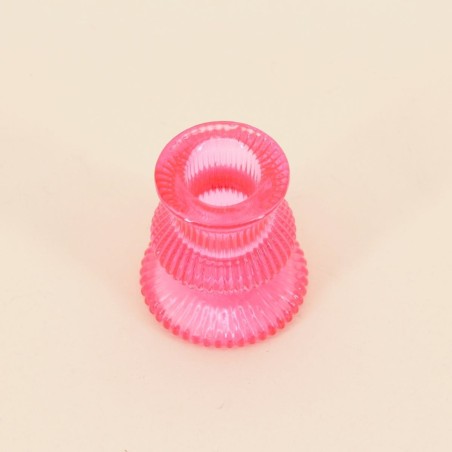 Set 5 bougeoirs verre rose élégants | Hashtag Déco