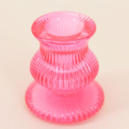 Set 5 bougeoirs verre rose élégants | Hashtag Déco