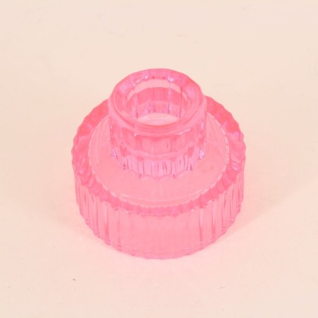 Set 5 bougeoirs verre rose élégants | Hashtag Déco