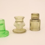 Set 5 bougeoirs en verre vert sérénité | Hashtag Déco