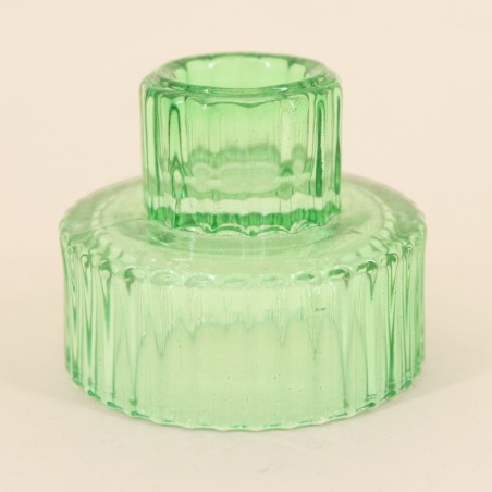 Set 5 bougeoirs en verre vert sérénité | Hashtag Déco