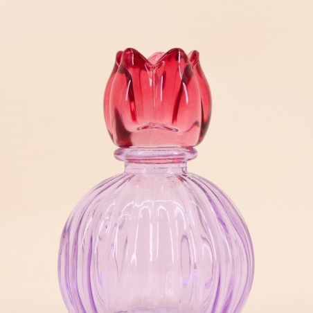 Set de 4 bougeoirs fleurs en verre coloré | Hashtag Déco