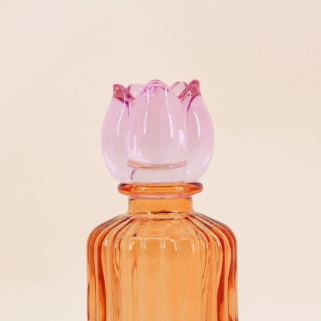 Set de 4 bougeoirs fleurs en verre coloré | Hashtag Déco