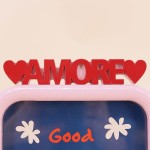 Cadre photo AMORE rose/rouge en verre 10x15cm | Hashtag Déco