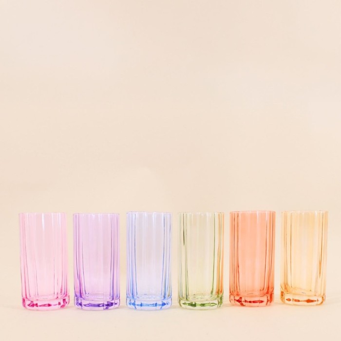 Set de 6 verres colorés en verre | Hashtag Déco