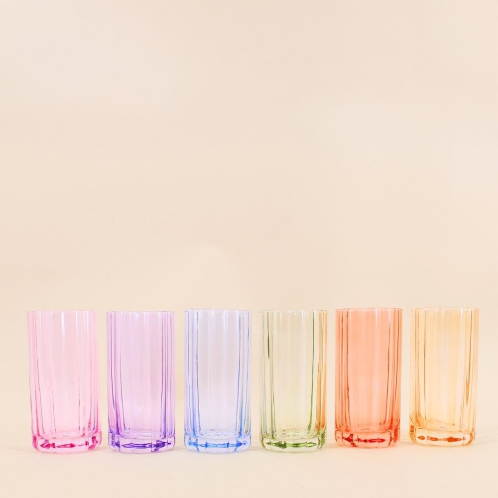 Set de 6 verres colorés en verre | Hashtag Déco