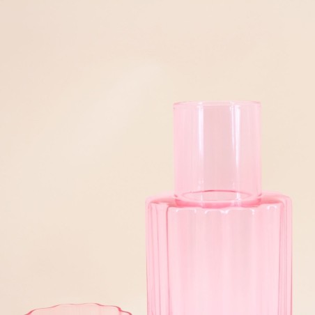 Carafe en verre coloré avec verre assorti | Hashtag Déco