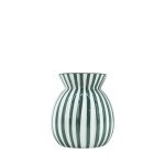 Vase céramique vert rayé 19cm, design moderne | Hashtag Déco