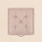 Coussin de sol déperlant uni 60x60cm effet lin | Hashtag Déco