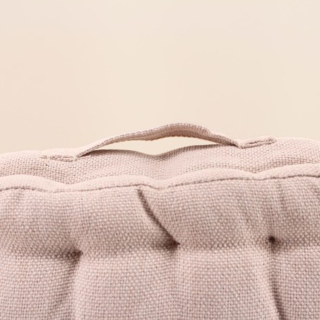 Coussin de sol déperlant uni 60x60cm effet lin | Hashtag Déco