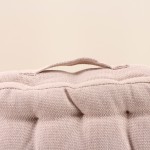 Coussin de sol déperlant uni 60x60cm effet lin | Hashtag Déco