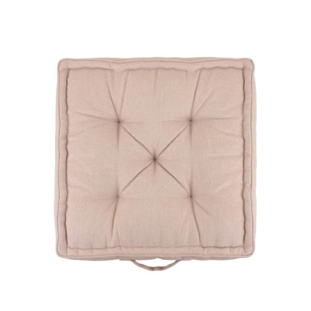 Coussin de sol déperlant uni 60x60cm effet lin | Hashtag Déco