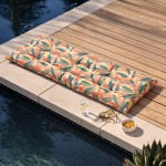 Coussin banc effet lin coloré anti-UV 120x40cm | Hashtag Déco