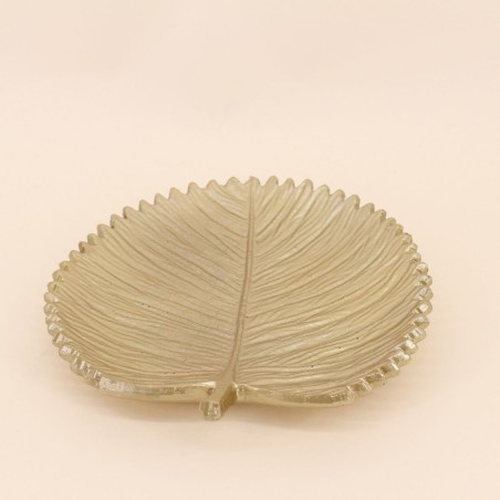Vide poche feuille doré 20cm en polyrésine | Hashtag Déco