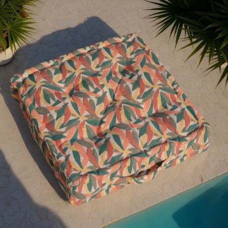 Coussin sol lin déperlant coloré 60x60cm | Hashtag Déco