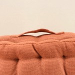 Coussin sol lin déperlant terracotta 60x60 cm | Hashtag Déco