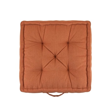 Coussin sol lin déperlant terracotta 60x60 cm | Hashtag Déco