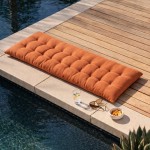 Coussin banc effet lin terracotta 120x40cm | Hashtag Déco