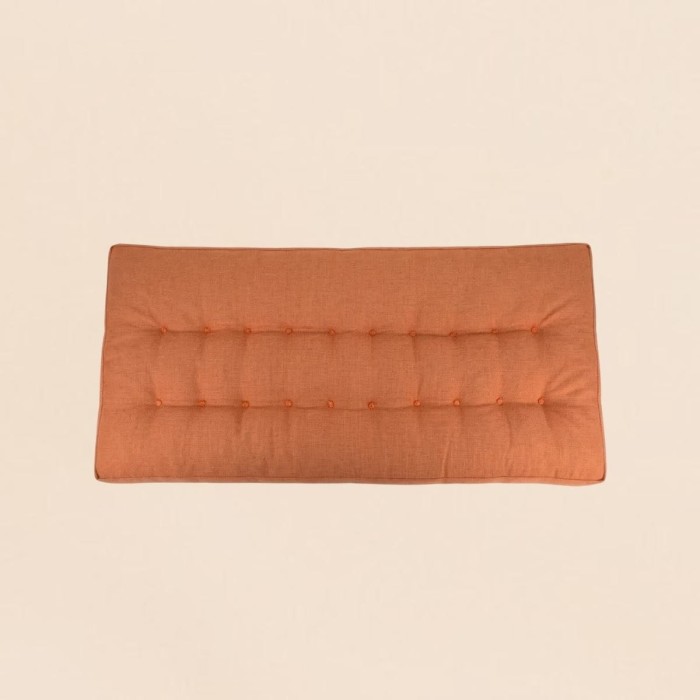 Matelas effet lin déperlant terracotta 60x120 | Hashtag Déco