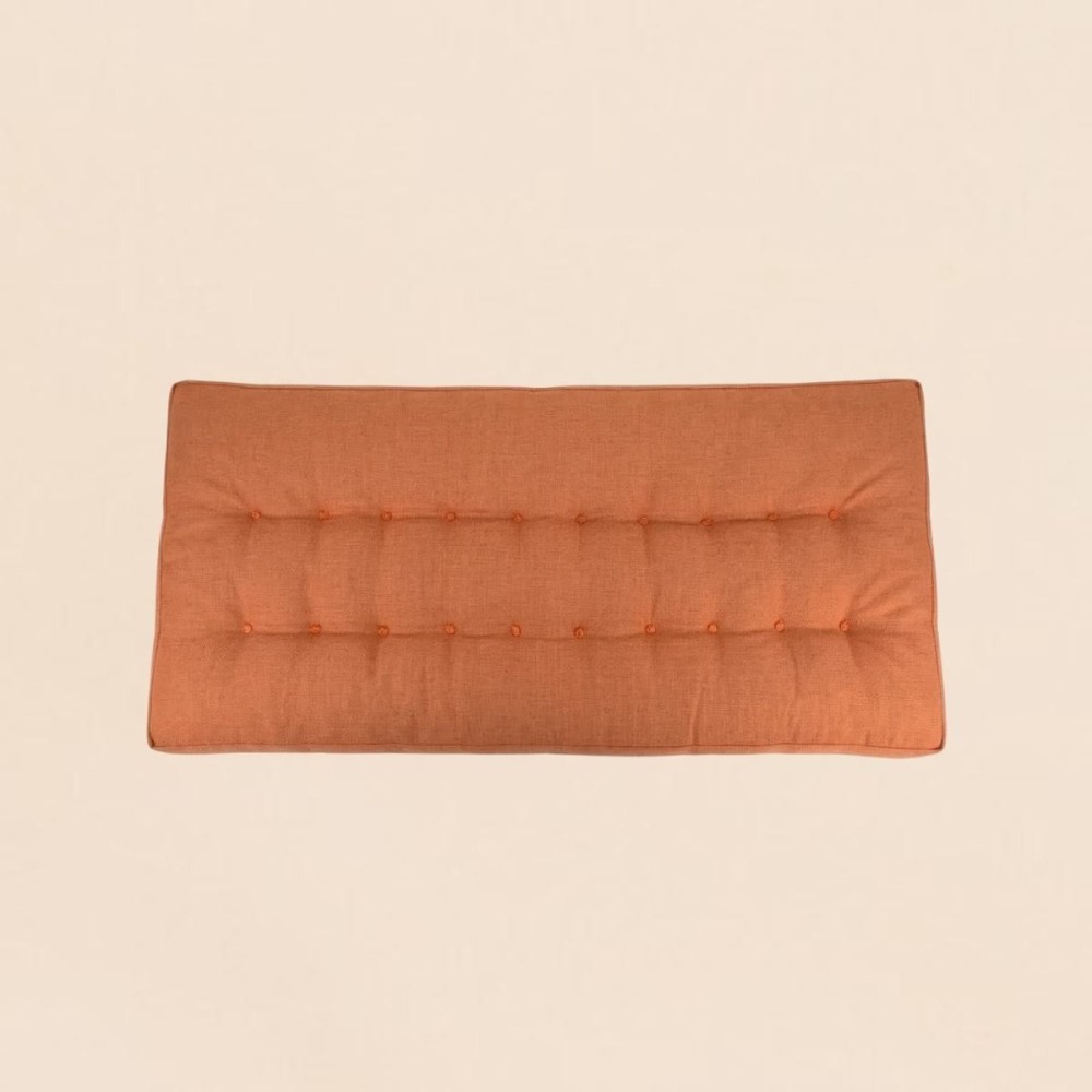 Matelas effet lin déperlant terracotta 60x120 | Hashtag Déco