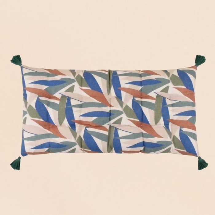 Coussin extérieur feuillage vert 60x120cm en tissu | Hashtag Déco
