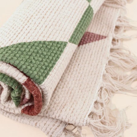 Tapis ethnique géométrique 80x150 cm en coton | Hashtag Déco