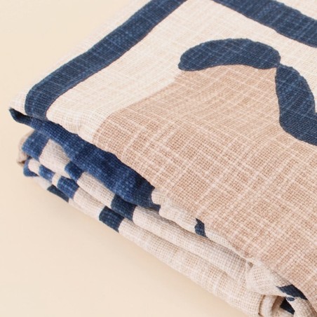 Plaid coton flammé coquillages beige 150x150cm | Hashtag Déco