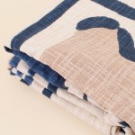 Plaid coton flammé coquillages beige 150x150cm | Hashtag Déco