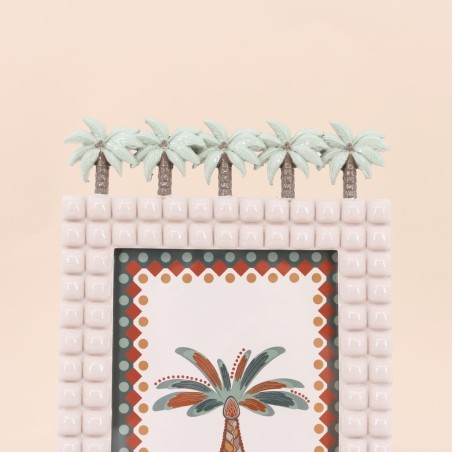 Cadre photo palmiers résine beige 13x18cm | Hashtag Déco