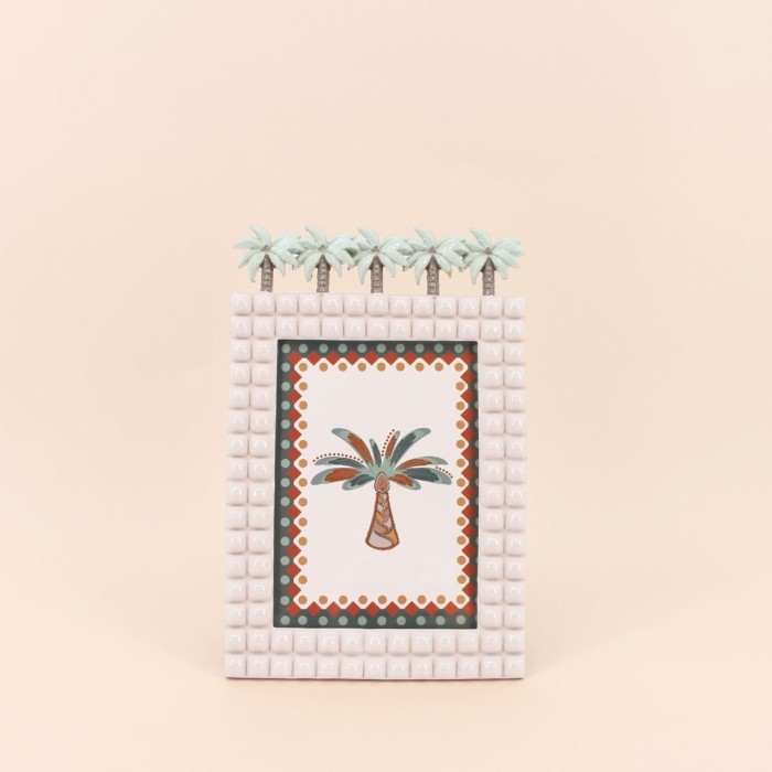 Cadre photo palmiers résine beige 13x18cm | Hashtag Déco