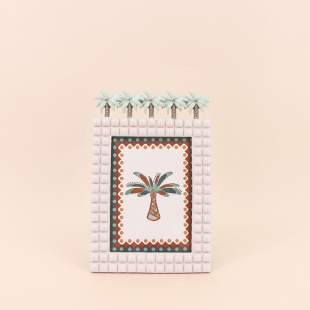 Cadre photo palmiers résine beige 13x18cm | Hashtag Déco