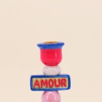 Bougeoir amour rouge en dolomite 20cm | Hashtag Déco